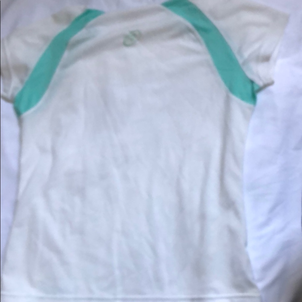 Cloud veil white & teal t-shirt Top. - Picture 4 of 5